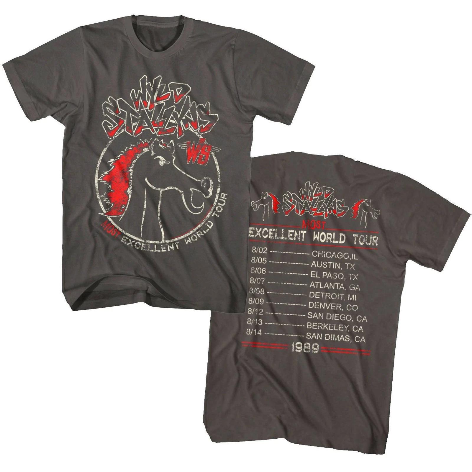 Bill & Ted Wyld Stallyns Most Excellent World Tour 1989 Men s T Shirt Rock Merch S