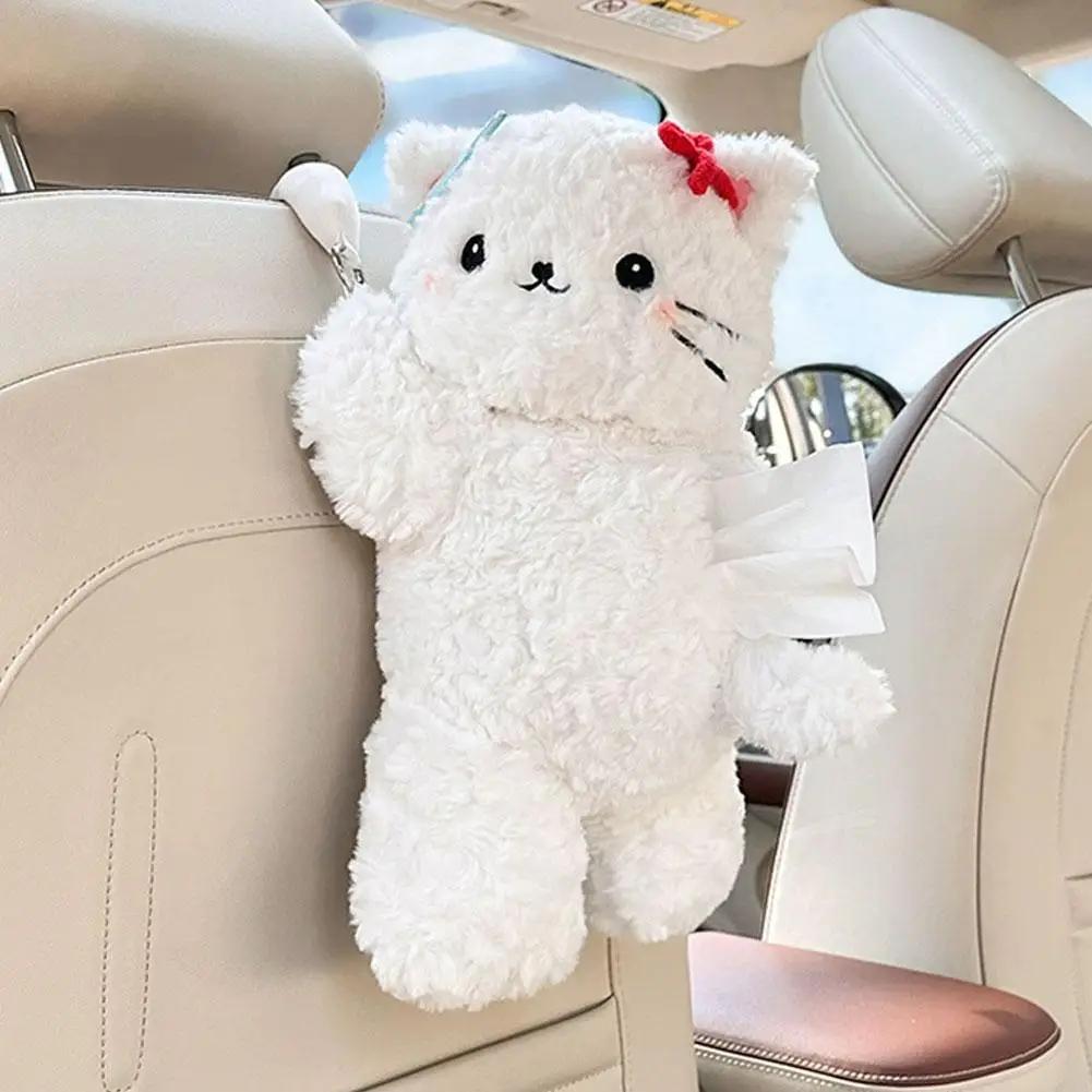 

Cute Plush Doll Car Tissue Box Holder Universal Hanging Tissue Case, Car Plush Tissue Box for Vehicle Sun Visor Seat Back Q9G4