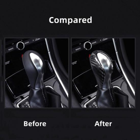 Luxury Hard Carbon Fiber Gear Shift Knob Cover Decoration For Infiniti Q50 14-17