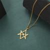  Thelema Hexagram Necklace Stainless Steel Classic Sacred Religious Symbol Pendant Chain Amulet Spiritual Jewelry Gift