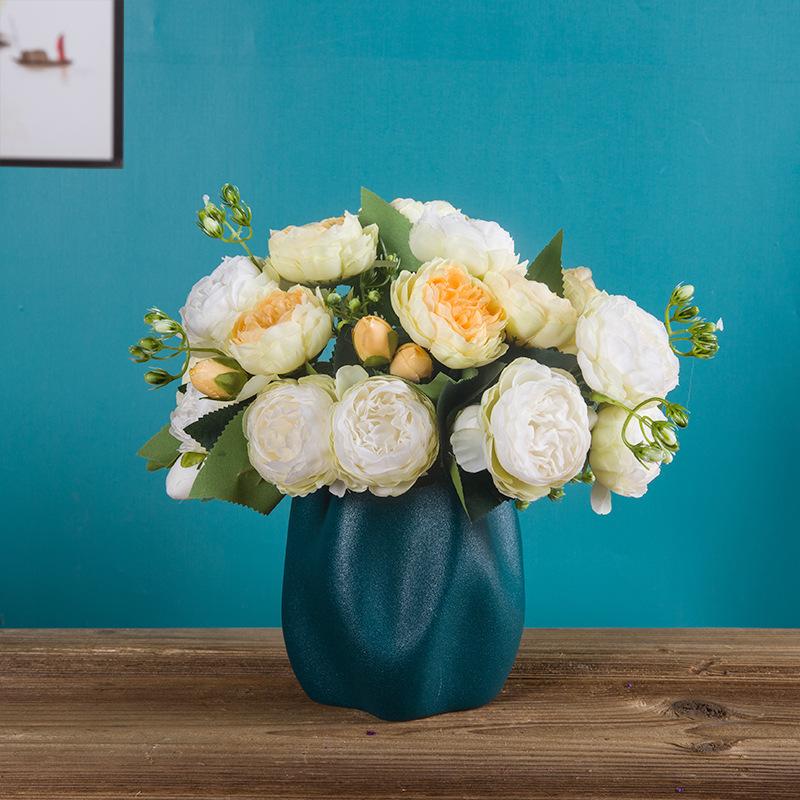 Irregular Ceramic Vase White Large Diameter Dried Flower Arrangement Simple Creative Home Living Room Decoration Home Decoration