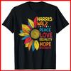 Kamala Harris Tim Walz 2024 Peace LGBT Harris Walz Waltz Black Cotton T-Shirt