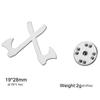 My Shape Double Axe Brooch for Men Women Stainless Steel Axes Pattern Brooch and Pin  Brooch Punk Jewelry Party Club Boys Gifts