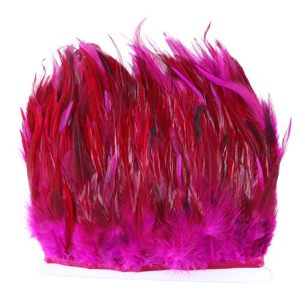 Feather1Meter Saddle Pheasant Feathers Fringe Trim for Crafts Dress Decoration Free Natural Rooster Feather Multicolor Chicken Plumes