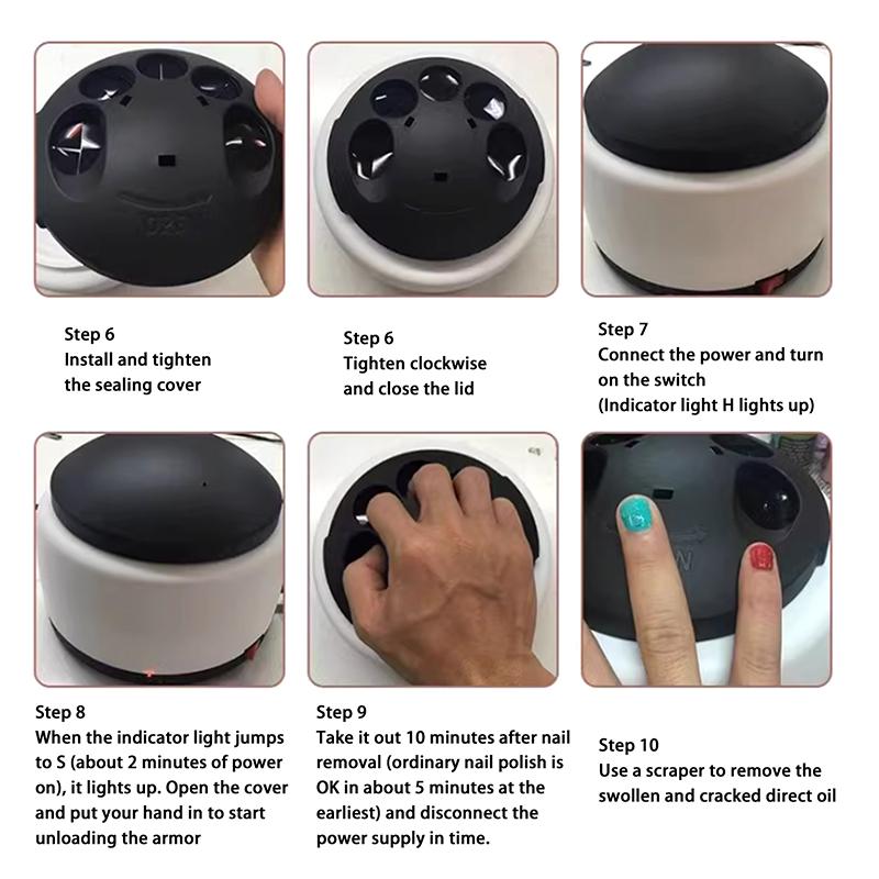 36W Dampf Gel Nagellackentferner Gel Polierentferner Elektrische Nagelverstärkungswerkzeuge Geeignet Für Nagelstudios Und Haushalt