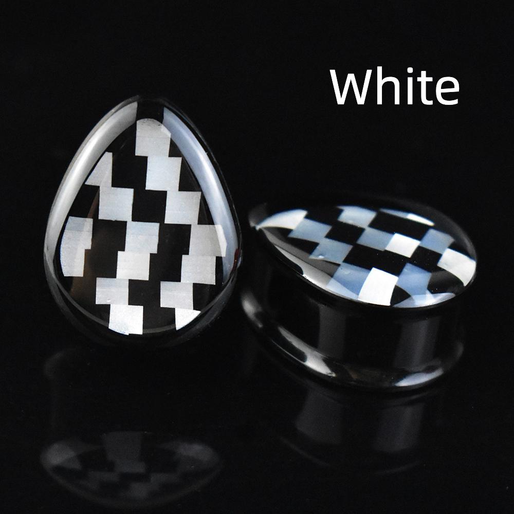 2pcs 8-50mm 1Pair Black Teardrop Double Flared Ear Tunnels and Plugs Ear Piercing Gauge Expander Stretching Tunnels Comf