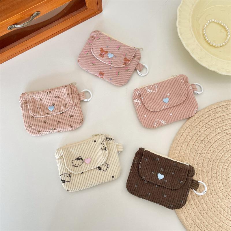 Corduroy Card Holder, Coin Storage Bag, Women's Wallet, Zipper Card Holder, Bank Card Card Pouch