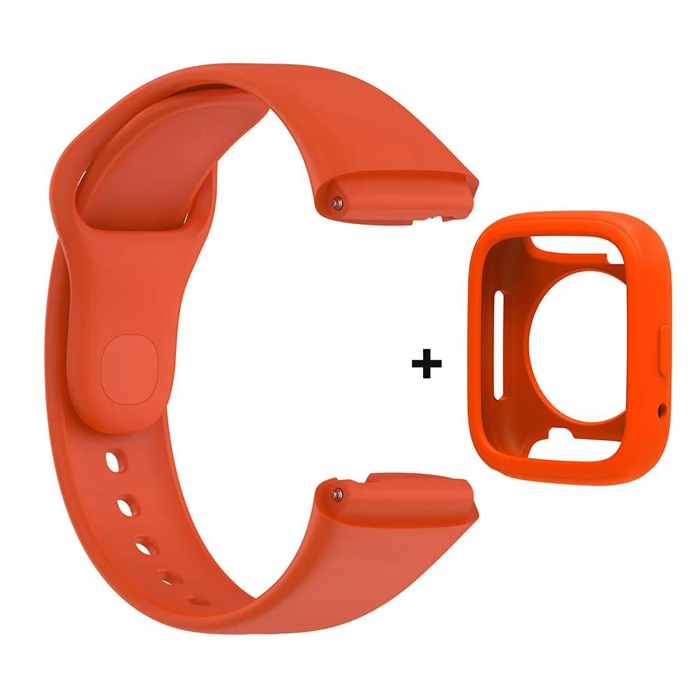 Silicone Strap For Redmi Watch 3 Active/Lite Bracelet Watchband + Protective Case Shell