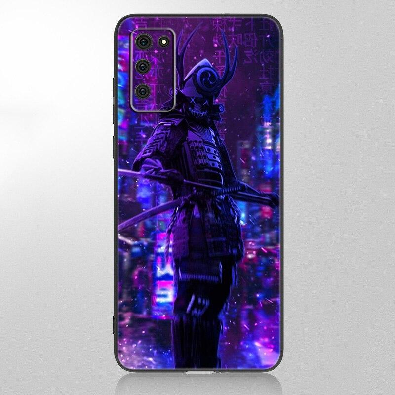 Japanese Samurai Phone Case For Samsung Galaxy A12 A02S A22 A32 A52 A72 A71 A51 A41 A31 A21 A11 A50 A70 A10S A20S Black Cover