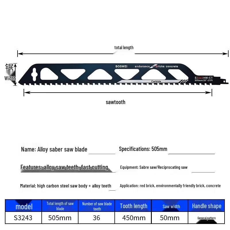 Pânză de ferăstrău reciproc versatilă - Ideală pentru metal, lemn, plastic și aluminiu cu dinți grosieri și fini, extinsă pentru ferăstraie electrice