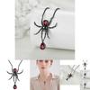 Gothic Style Black Spider Pendant Necklace For Women Fashionable Statement Jewelry