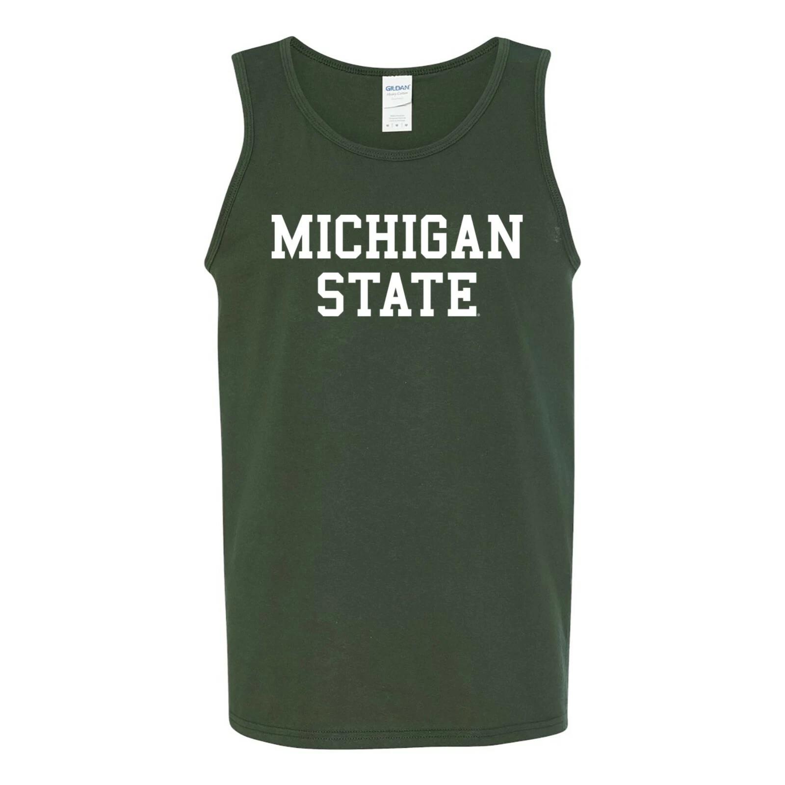 Michigan State Spartans Basic Block Tank Top - Forest L