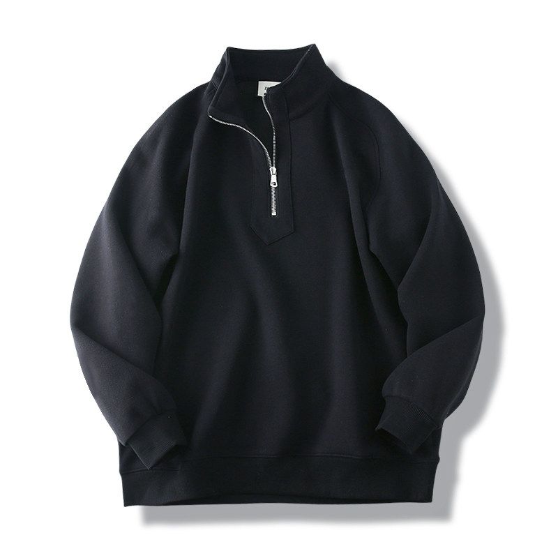 Trendy Retro Autumn and Winter Export Cattle Goods Pullover Sweatshirt Black S