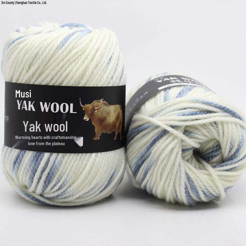 Yak Wool 3-Ply Hand-Knitted Medium-Thick Yarn for Sweaters, Coats, Scarves, and Hats (DIY).