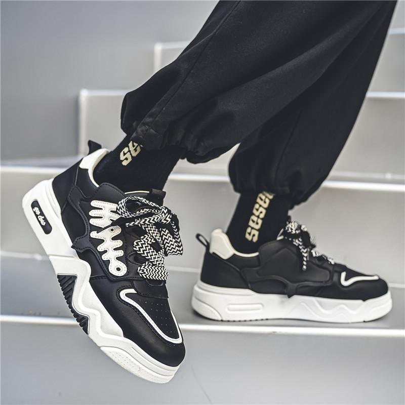 Fashion Men’s Vulcanized Shoes New White Chunky Walking Sneakers Men Korea Student Basketball Shoes Male Canvas Casual Shoes