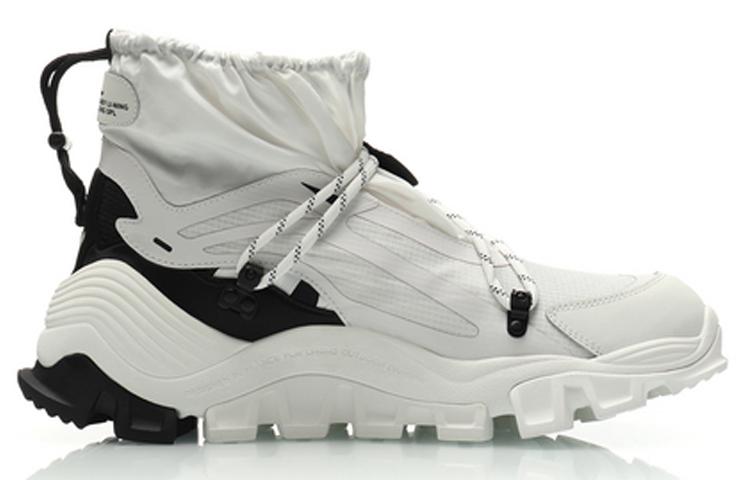 Li Ning Aurora Mountain Travel High Top Sports Casual Shoes Men's White Black AGLP155-5
