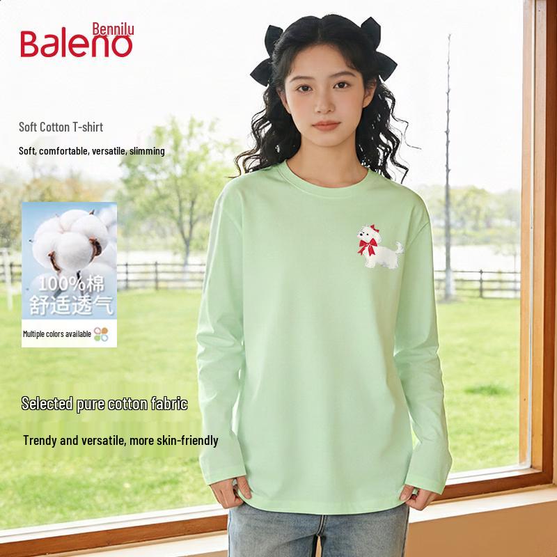 Baleno Women's Pure Cotton Loose Long-Sleeve T-Shirt