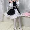 S-XL fofo traje de empregada lolita preto e branco com vestido de menina lolita terno de chefe para senhoras
