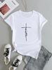 T-shirt Croce Fede Design Religioso Stampa Donne Abbigliamento Estetico Credente Devoto Top Base Bianca Manica Corta T-shirt Estiva