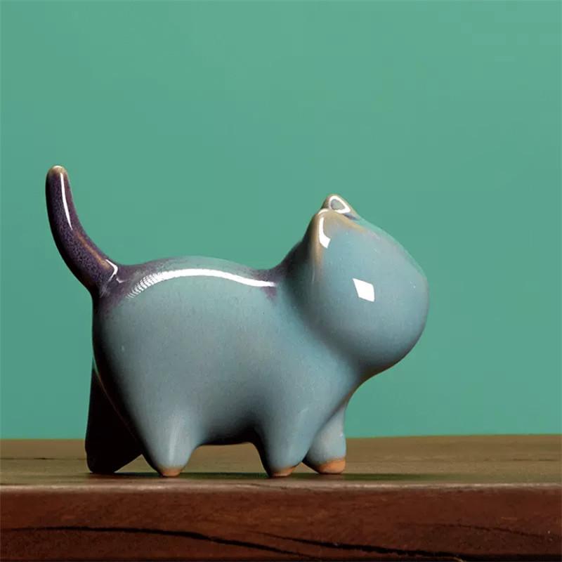 Ceramic Cat Figurines – Cute Small Tea Pets for Car, Home, and Teahouse Decoration