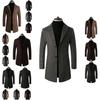 Stylish Men's Slim Trench Coat With Long Single Breasted Design And Lapel Jacket