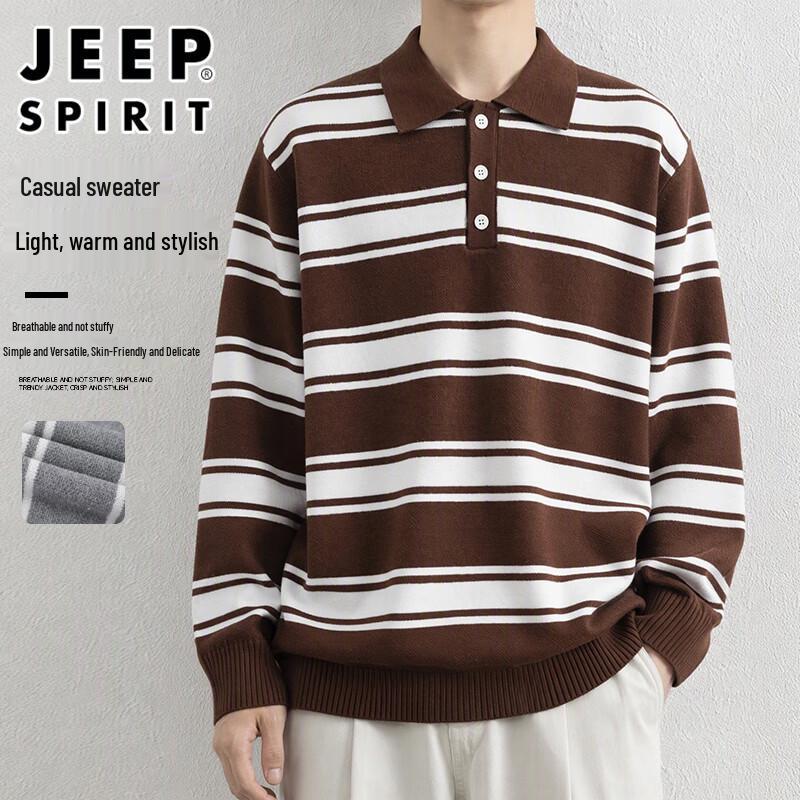 JEEP SPIRIT Men's Casual Long-Sleeve Knit Pullover Sweater