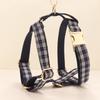 Plaid Pet Walking Harness Set with Bow Design, Adjustable Vest Collar Leash Kit for Small Dogs