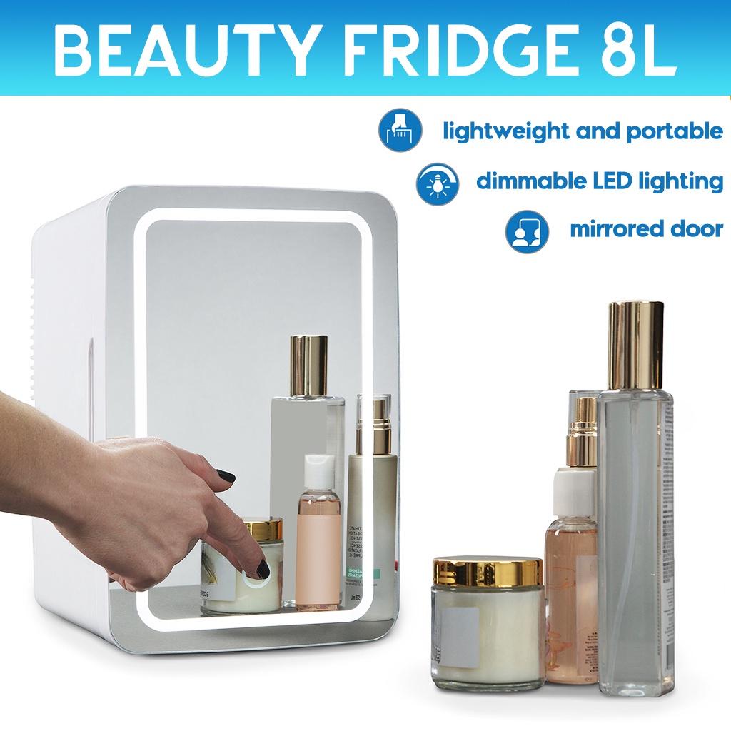 

Мини-портативный холодильник для дома и офиса 8 л, Зеркальный светодиодный холодильник для макияжа, Косметический холодильник, Холодильник для ухода за кожей, 48 Вт, 12 В/220 В