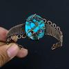 Tibetan Turquoise Bangle, 999 Copper Wire Wrapped Jewelry, Gemstone Bangle, Gift For Her Handmade Dainty Jewelry