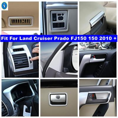 Matte Dashboard Air AC Outlet / Lights Control Panel Cover Trim Accessories For Toyota Land Cruiser Prado FJ150 150 2010 -