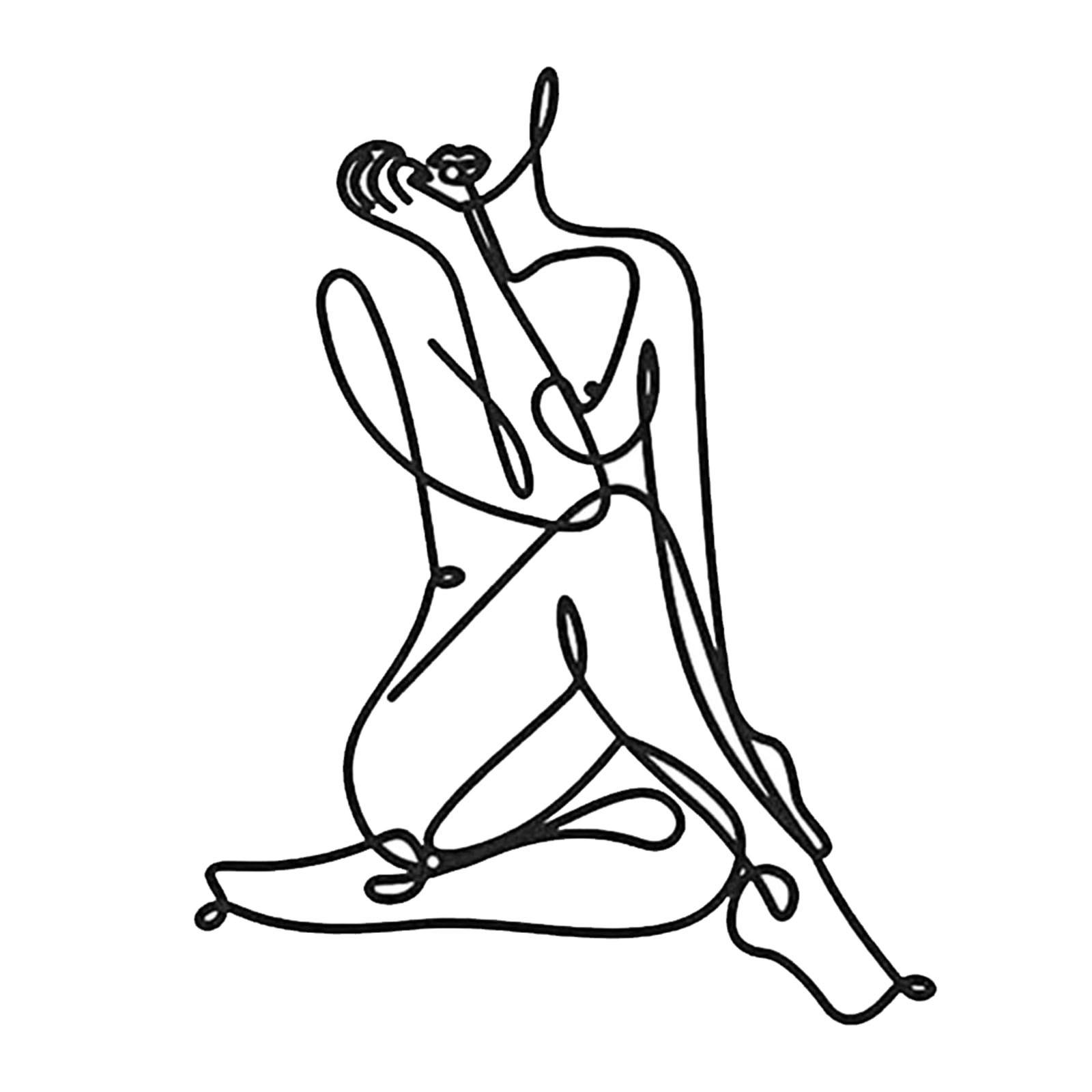 

Черное минималистское настенное художественное оформление, современная абстрактная металлическая отделка стен для гостиной, спальни, ванной комнаты One Size чёрный