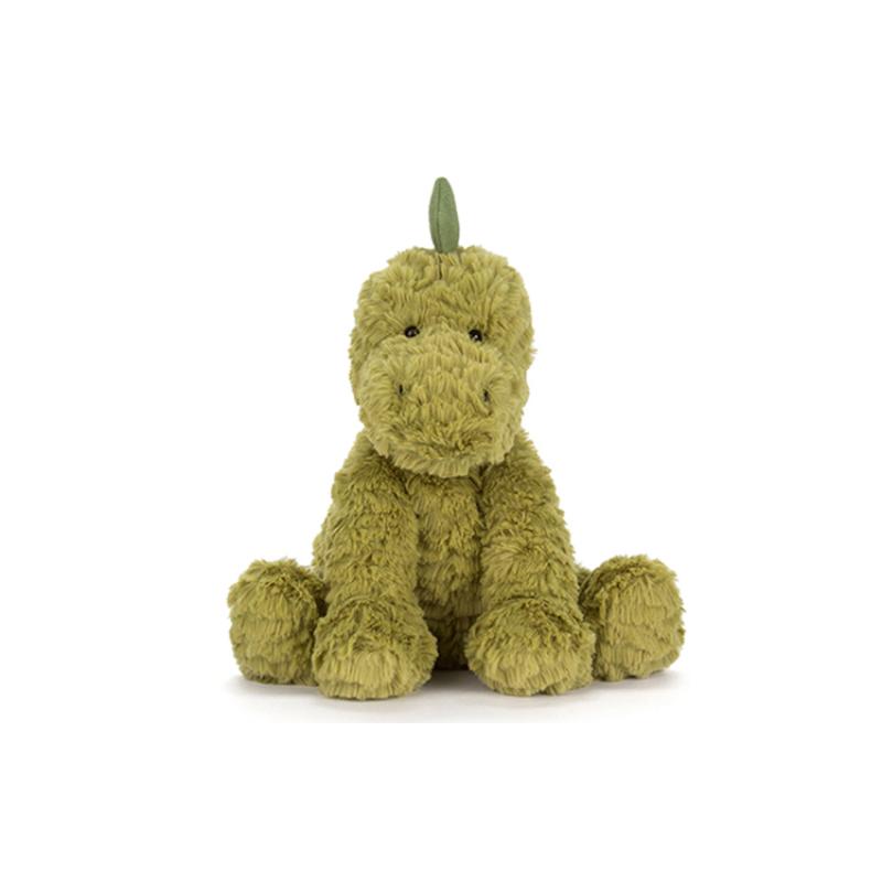 

JELLYCAT wavy fur series animal dinosaur tender green soothing doll plush doll 23cm high Medium Size 23cm армия зеленый