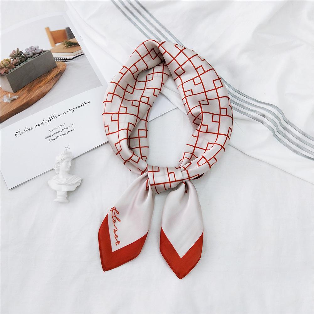 70 Stripes Small Silk Scarf - Women's Spring/Summer/Autumn Versatile Korean Neck Protection Neck Scarf