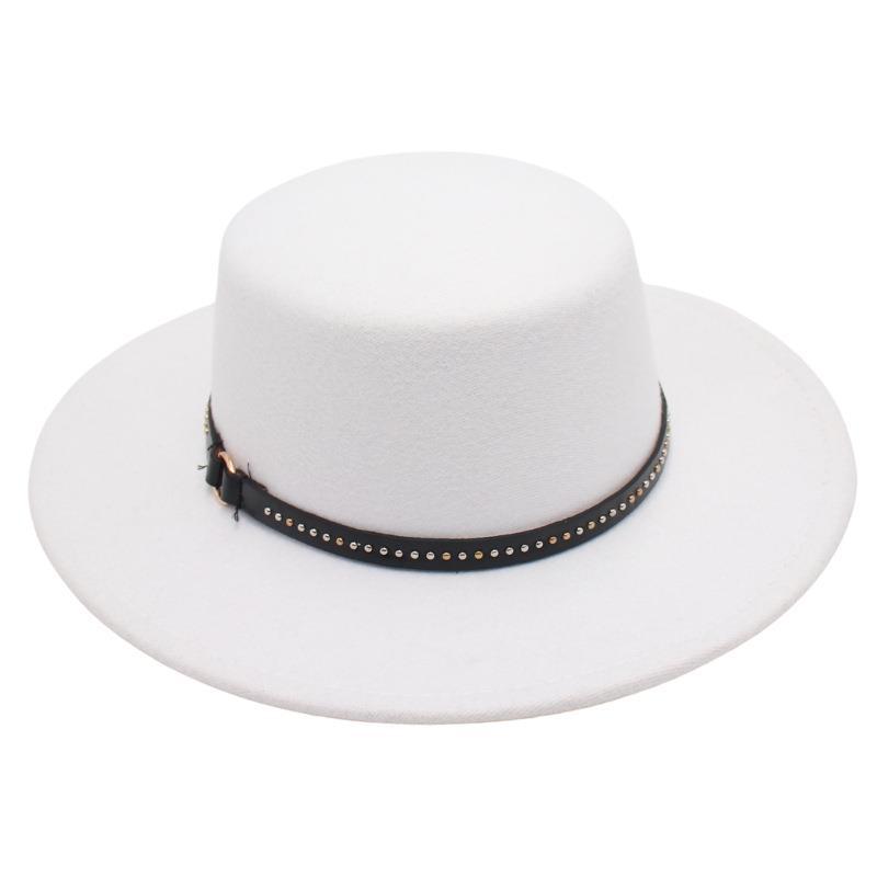 French Celebrity Top Hat Romantic Sunscreen Sun Hat Beaded Felt Hat Elegant Jazz Hat Xiaoxiangfeng Woolen Hat