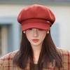 Japanese Casual Versatile Hat for Women In Autumn and Winter British Style Beret Retro Literary Newspaper Beret Showing Face Little Painter Hat