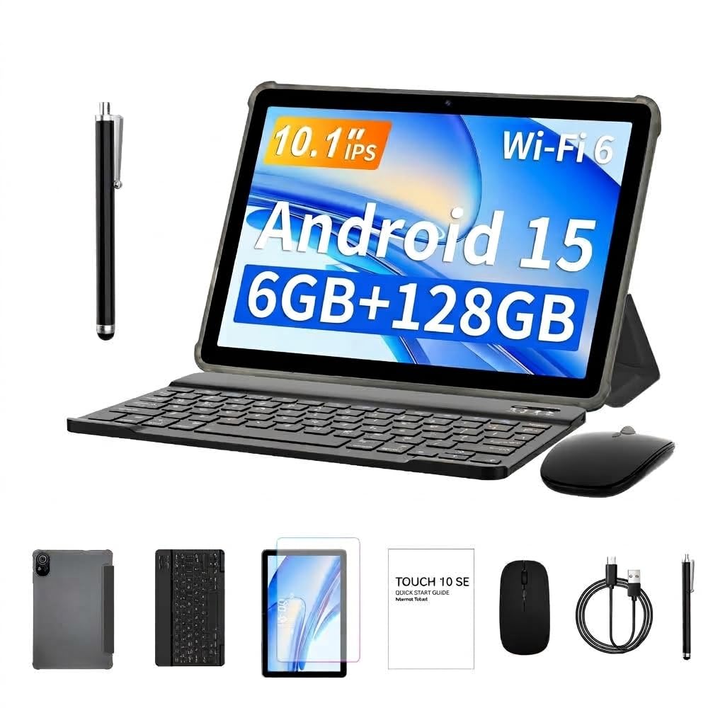 Android Tablet with 6GB 128GB and 1TB expandable Includes 6 and iPS 10-inch 5-core processor, RAM, storage, storage. Wi-Fi chipset.