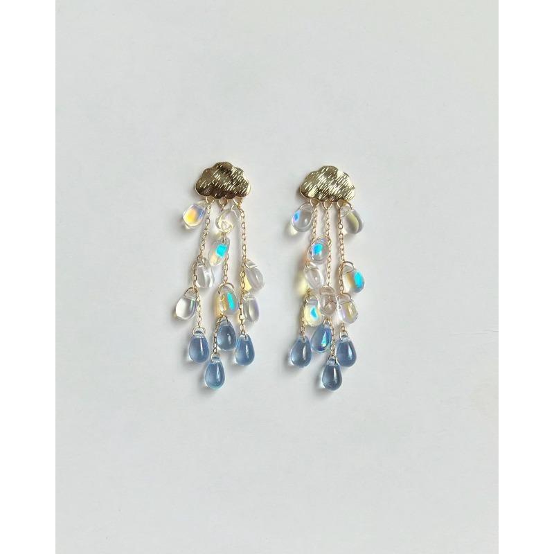 Cyan Misty Clouds Cute Characteristic Ear Clips and Studs