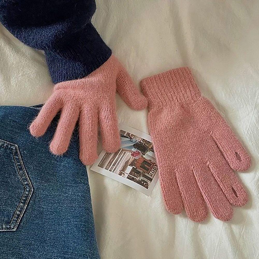 Bonbonfarbene Strickhandschuhe Touchscreen-Fingerhandschuhe Für Frau Mädchen Jungfrau