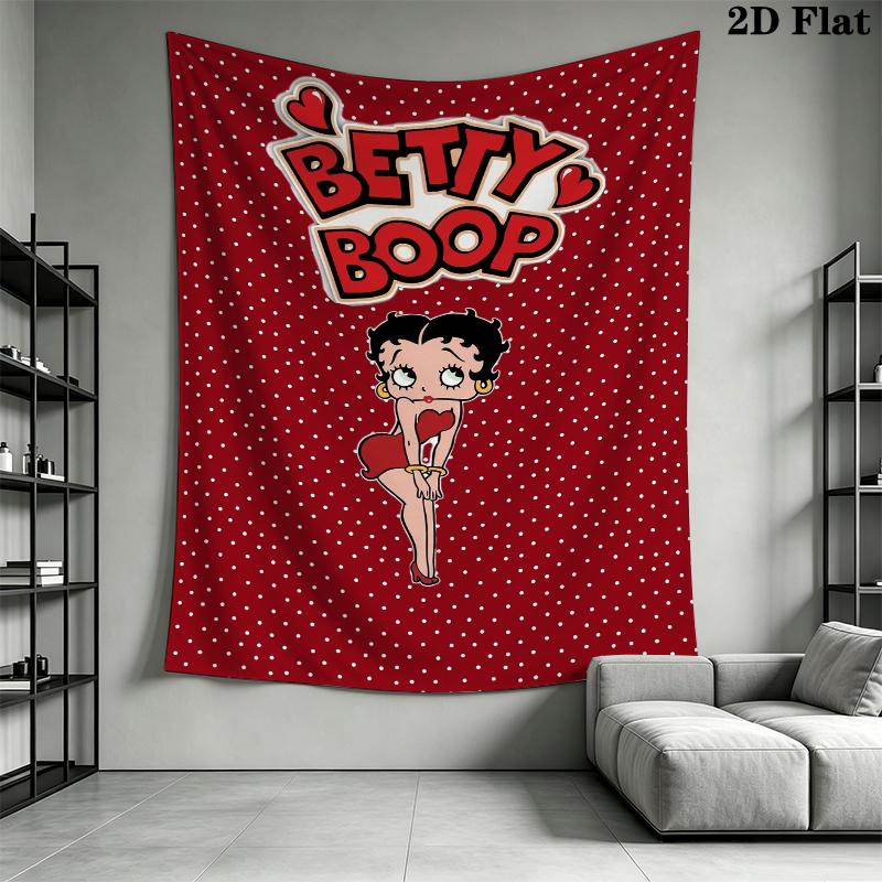betty boop Wall Tapestry Aesthetic Wall Hanging Printed Fabric Blanket Decorative Tapestries for Bedroom Living Room Home Decor