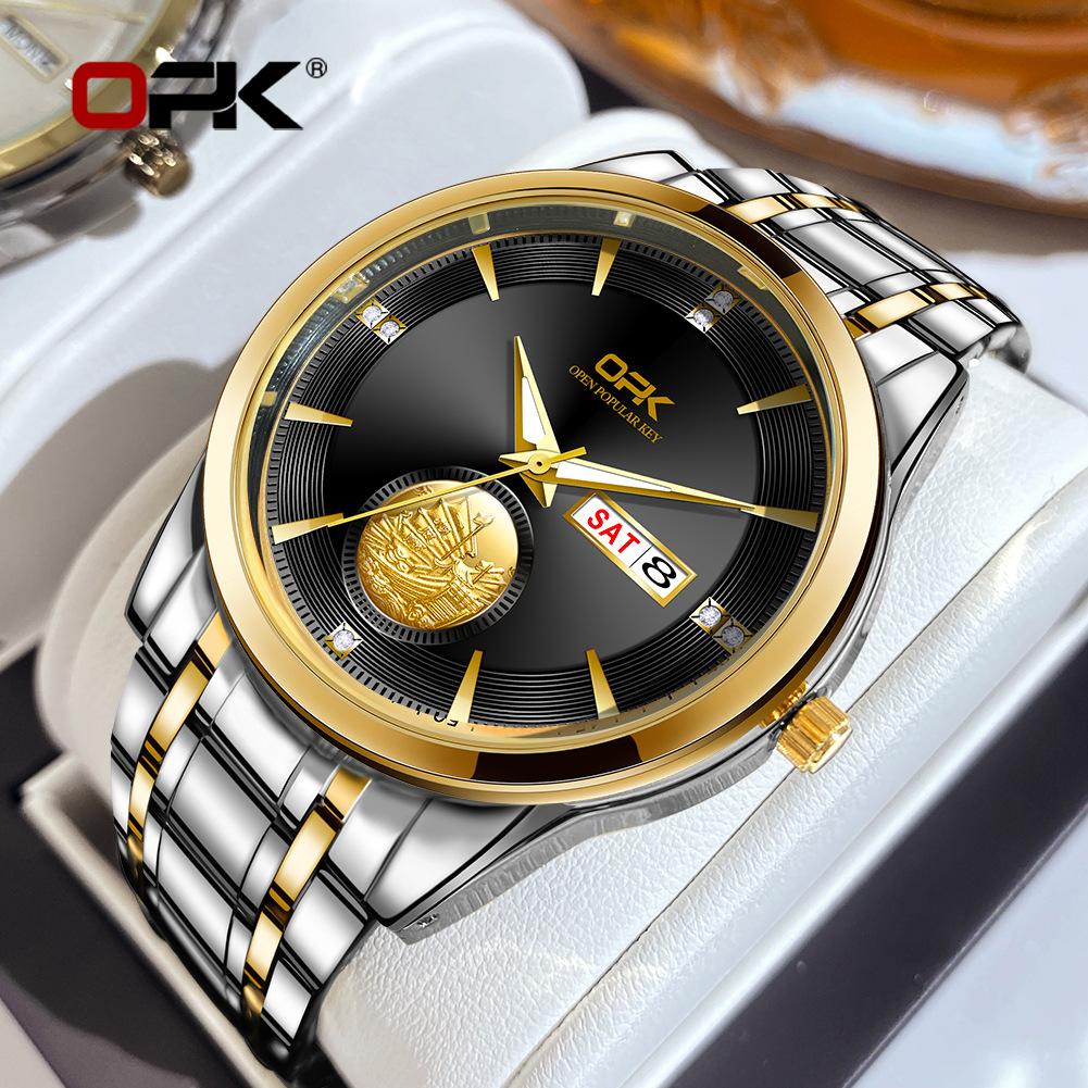 OPK Brand 8131 Watch Double Calendar Quartz Watch Men's Watch
