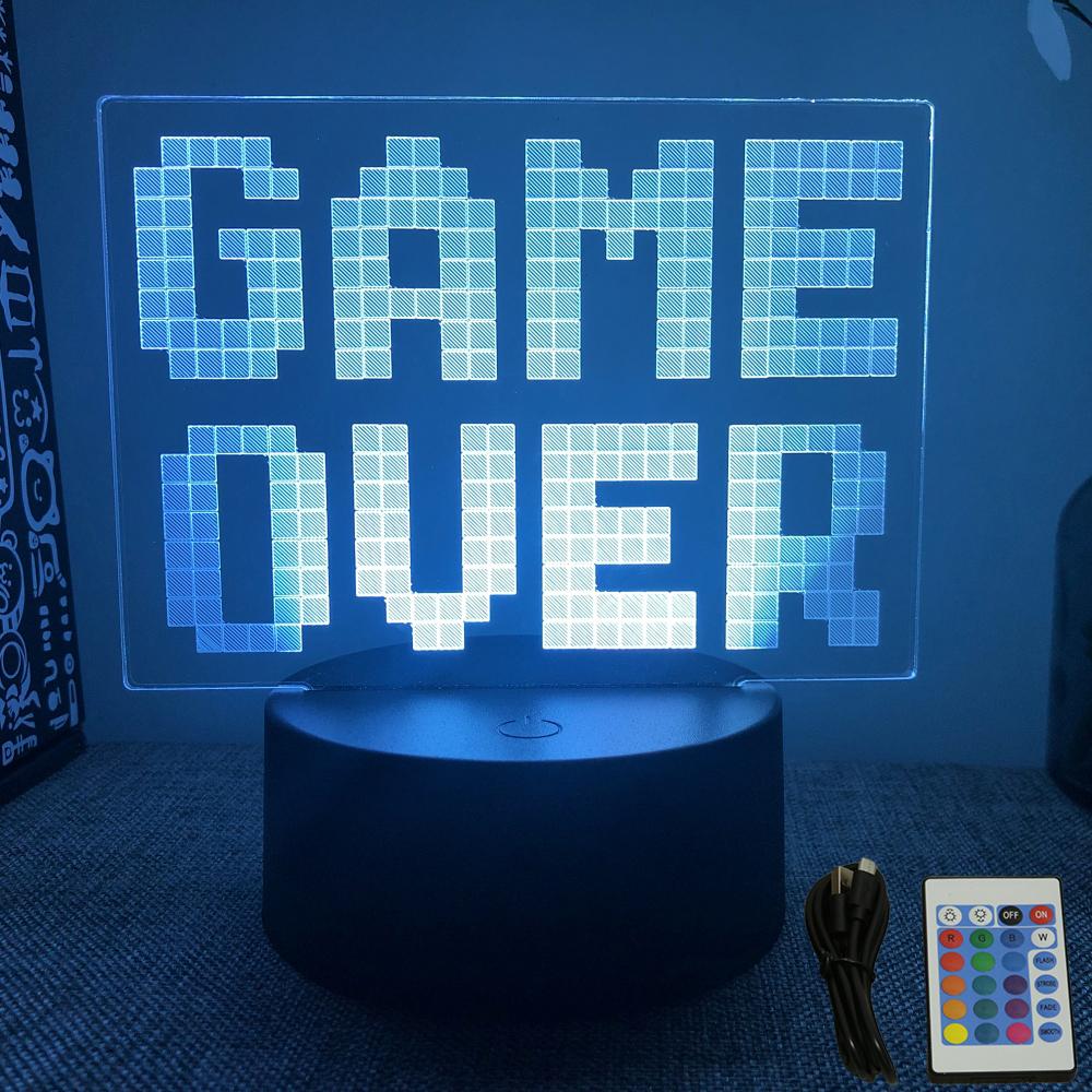 

НЕОНОВА ГЕЙМЕРСЬКА 3D ЛАМПА Світлодіодний нічник Ігровий сетап RGB Дитячі лампи Декор геймерської кімнати Настільна лампа для спальні Персоналізовані подарунки