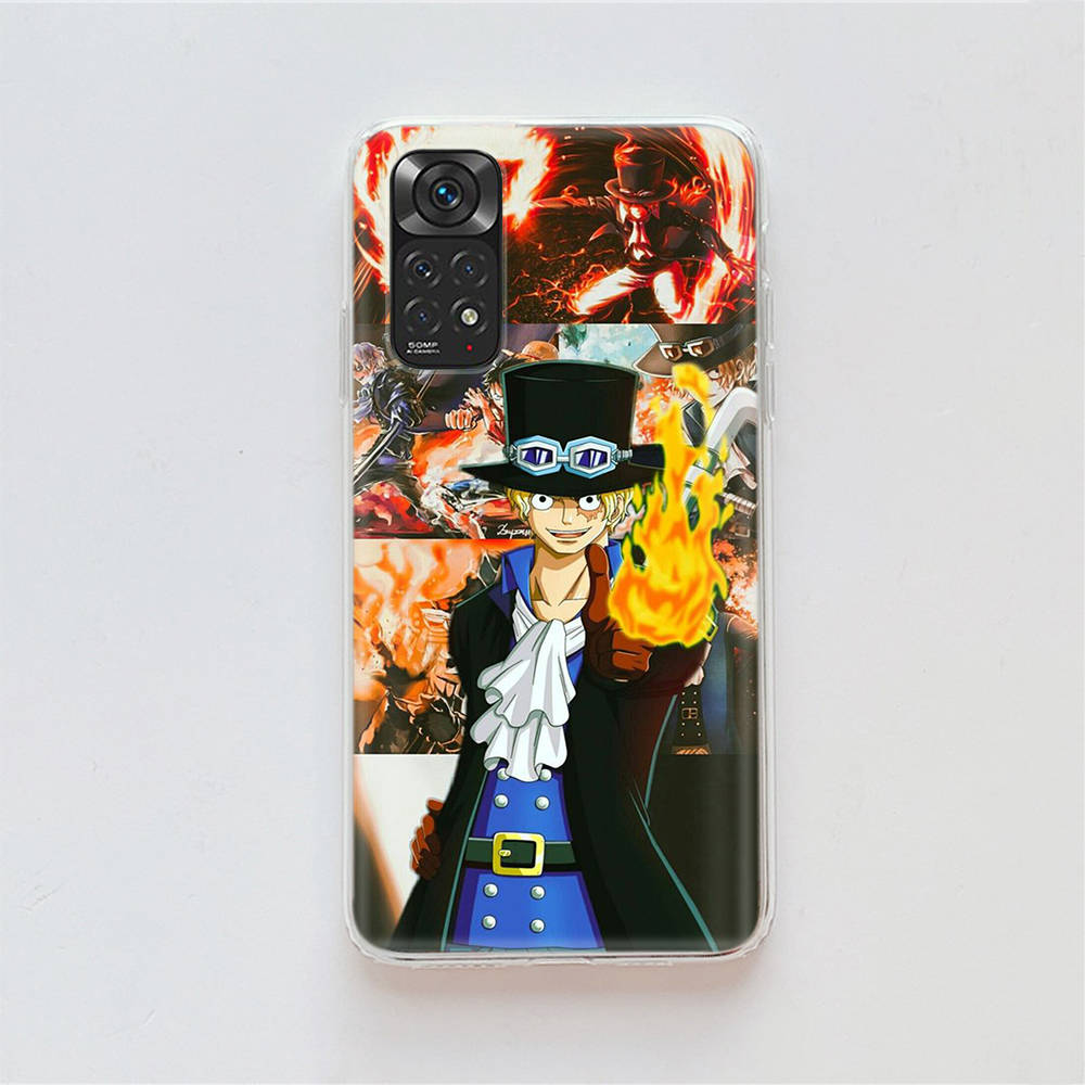 DT18 One Piece Sabo Hülle für Samsung A04 A14 A23 A34 A54 M23 M33 M52 M53 Realme 10 9 C30S C35 C55 VIVO Y02S Y21 Y33S Y51 X80 Pro Klare Hülle