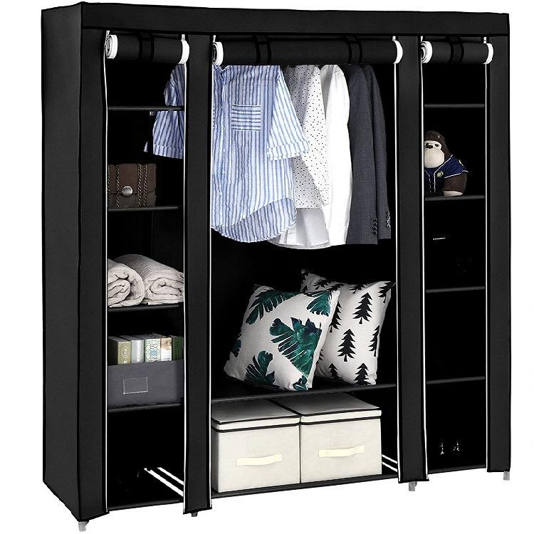 New Design Portable Closet Wardrobe Clothes Rack Storage Organizer Shelf Durable