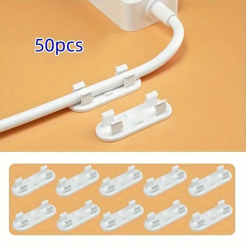 11/11pcs Wire Fixer Wire Organizer Line Card Data Cable Buckle Wall Nail-Free Storage Office Storage Organizer