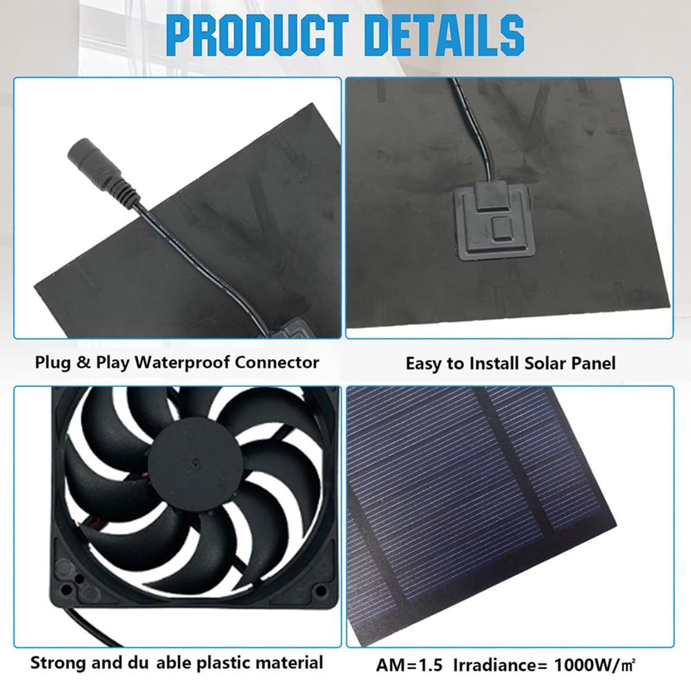 Outdoor Pet House Cooling Solar Panel Enclosure Fan Fan Dog For Pet Exhaust Ventilation Campers L5X5