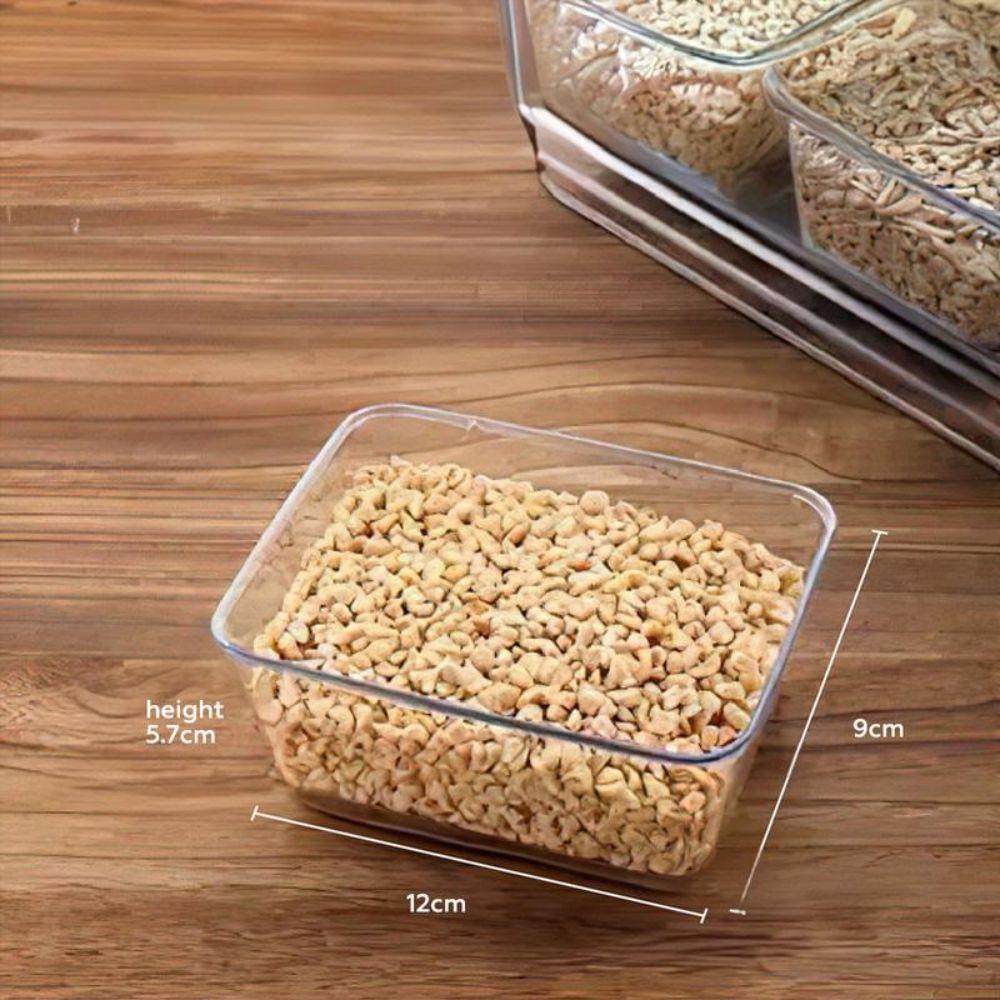 with Lid Ice Powder Box 6-Compartment Fruit Salad Box Seasoning Storage Box for Spices Powders