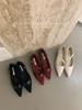 Temperament red single shoes design sense niche 2025 spring and autumn new soft sole pointed low heel Mary Jane women's shoes
