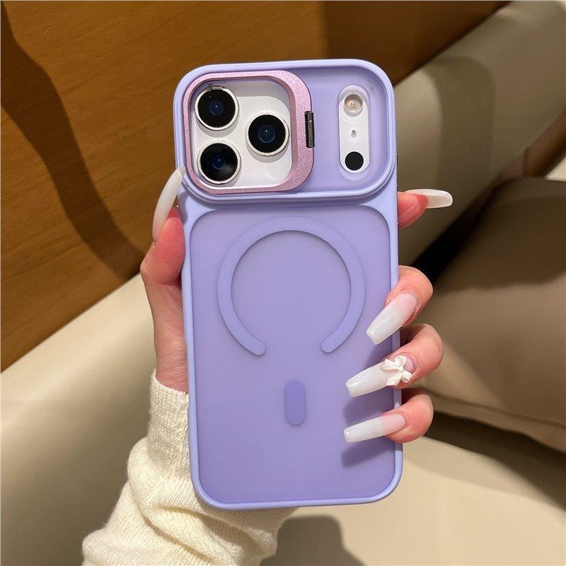 iPhone 17 Air Color-Block Hülle mit Hautgefühl, Metall-Kamerahalterung & Magnetischer Adsorption für Apple 16/15