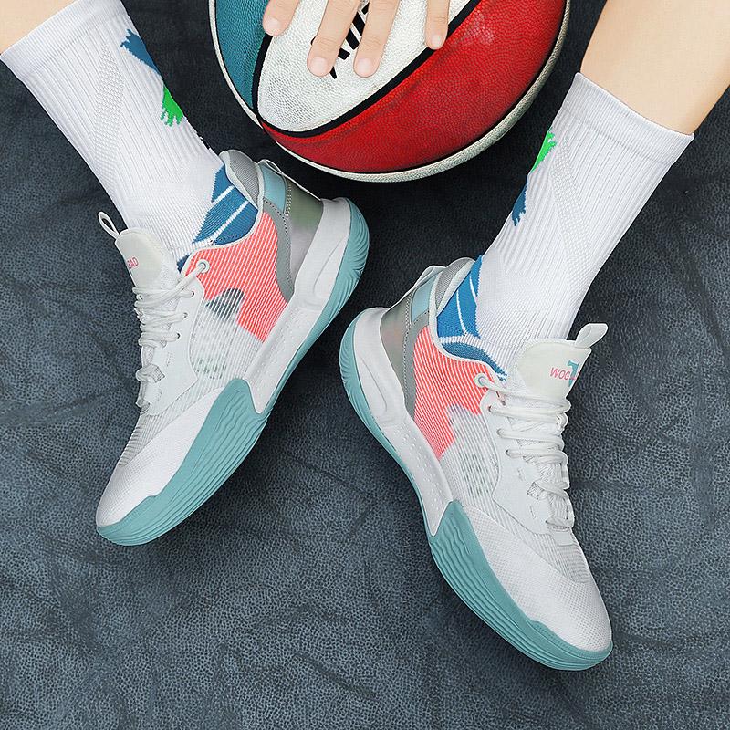 Breathable real combat basketball shoes men 2024 new low-help cushioned wear-resistant professional sports shoes with sound