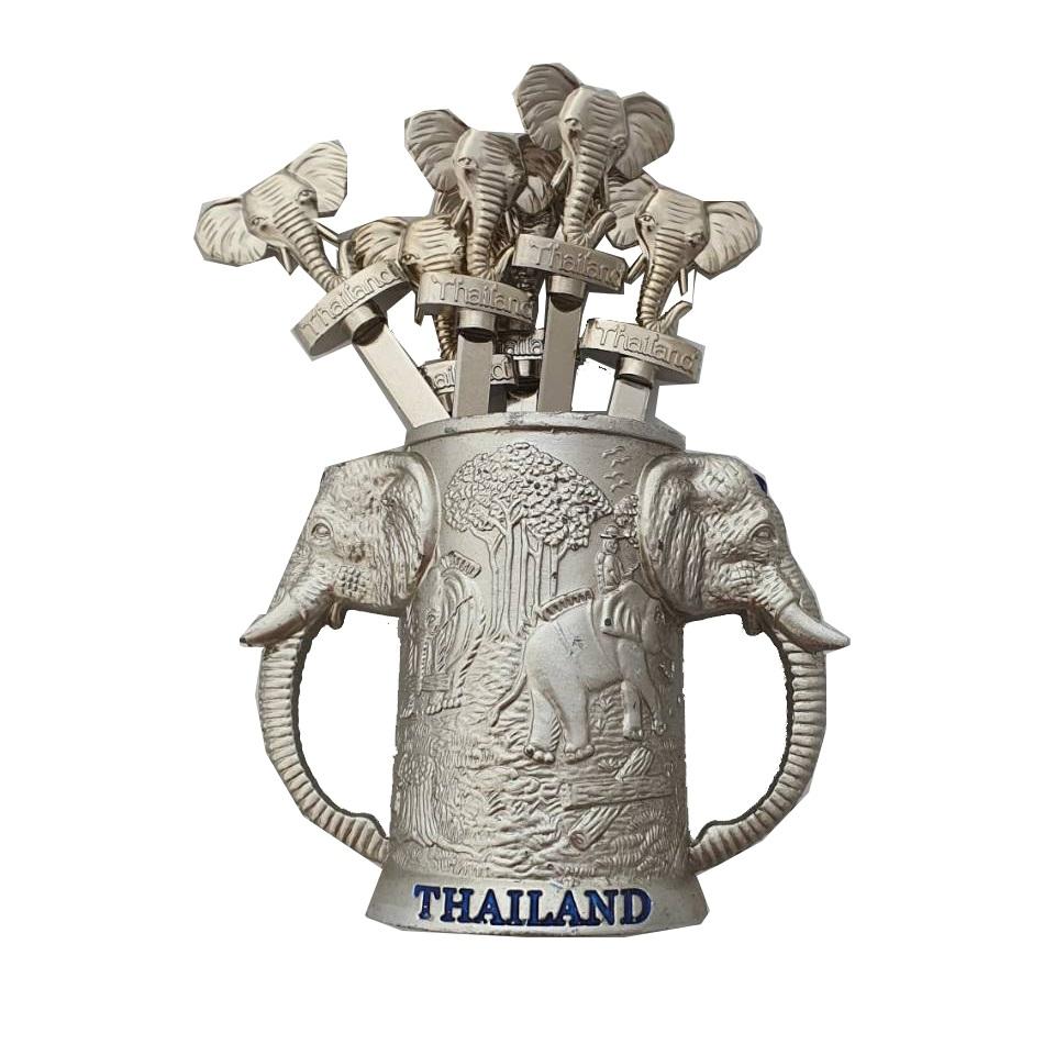 Dezertní vidlička Nerezová ocel Držák vidličky na ovoce Vzor slona Suvenýr Dárek Dárek Stříbrná zlatá Barva Kuchyň Jídelna Nádobí Domácí spotřebiče